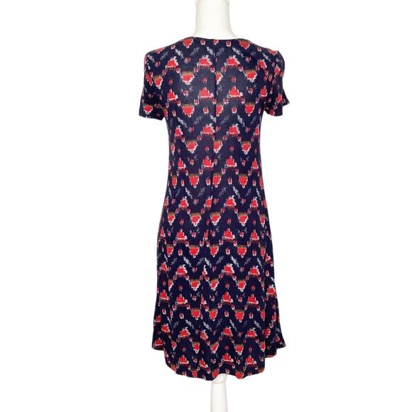 LOFT Blue Red Inkatha Print A-Line Swing Mini Dress XS - Picture 4 of 6